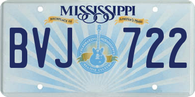 MS license plate BVJ722