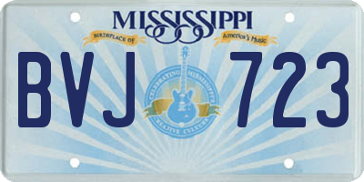 MS license plate BVJ723