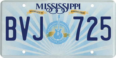 MS license plate BVJ725