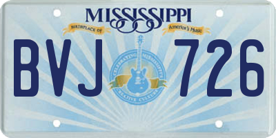 MS license plate BVJ726