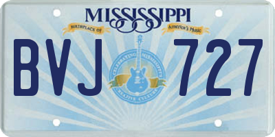 MS license plate BVJ727