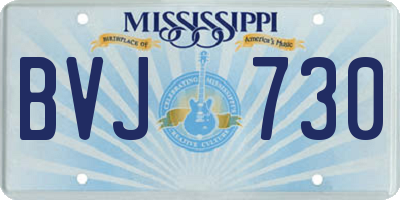 MS license plate BVJ730