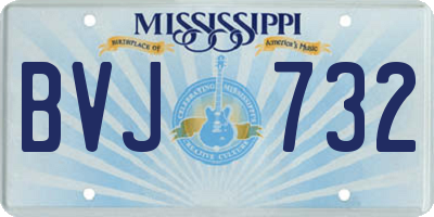 MS license plate BVJ732