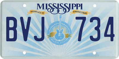MS license plate BVJ734
