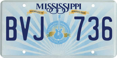 MS license plate BVJ736