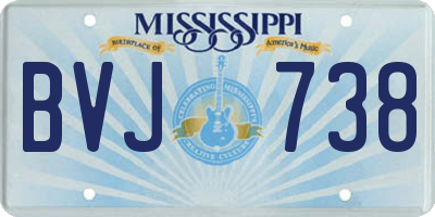 MS license plate BVJ738