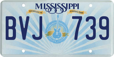 MS license plate BVJ739
