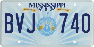 MS license plate BVJ740