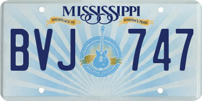 MS license plate BVJ747