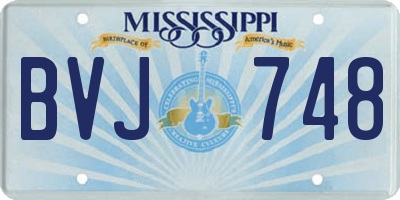 MS license plate BVJ748