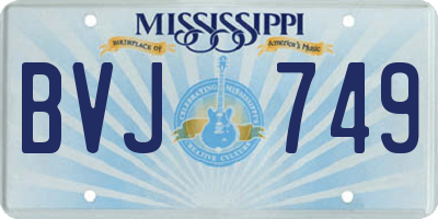 MS license plate BVJ749