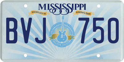 MS license plate BVJ750