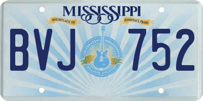 MS license plate BVJ752