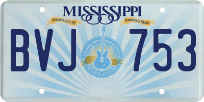 MS license plate BVJ753