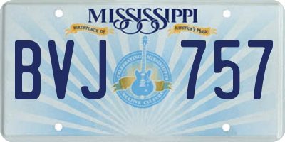 MS license plate BVJ757