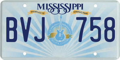 MS license plate BVJ758