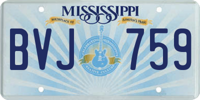 MS license plate BVJ759