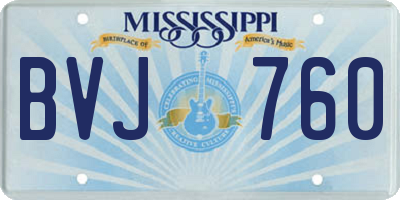 MS license plate BVJ760