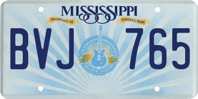 MS license plate BVJ765