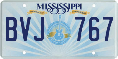 MS license plate BVJ767