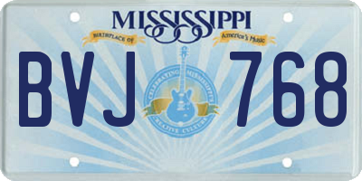 MS license plate BVJ768