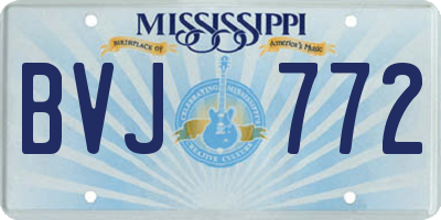 MS license plate BVJ772