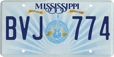 MS license plate BVJ774
