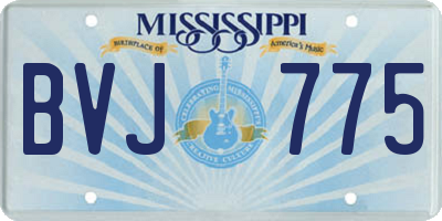 MS license plate BVJ775