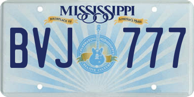 MS license plate BVJ777
