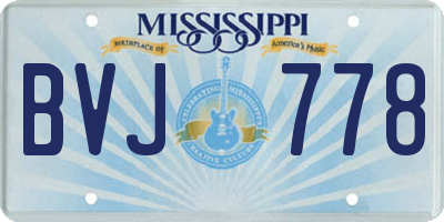 MS license plate BVJ778
