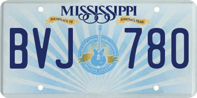 MS license plate BVJ780
