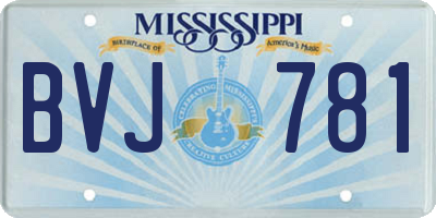 MS license plate BVJ781