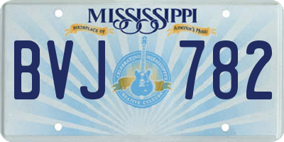 MS license plate BVJ782