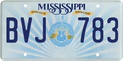 MS license plate BVJ783