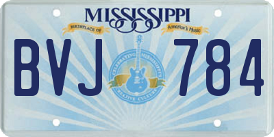 MS license plate BVJ784