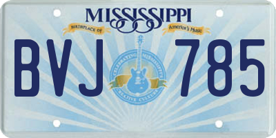 MS license plate BVJ785