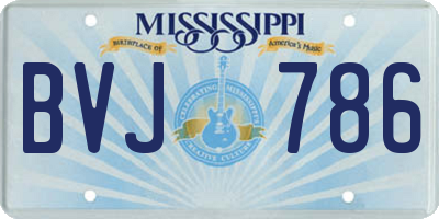 MS license plate BVJ786