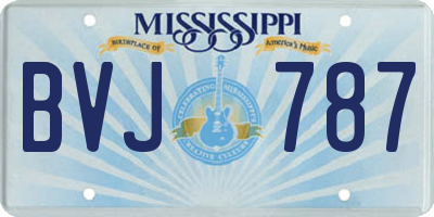 MS license plate BVJ787