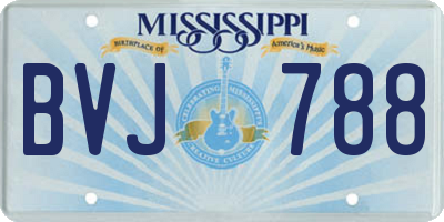 MS license plate BVJ788