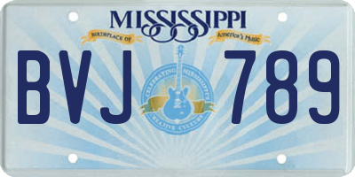 MS license plate BVJ789