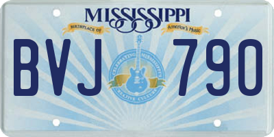 MS license plate BVJ790