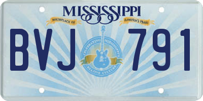 MS license plate BVJ791