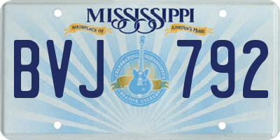 MS license plate BVJ792
