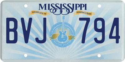 MS license plate BVJ794