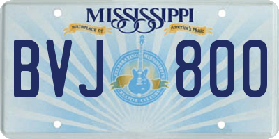 MS license plate BVJ800