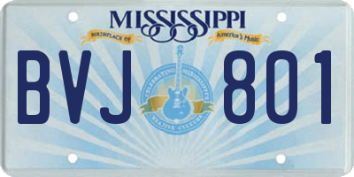 MS license plate BVJ801