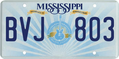 MS license plate BVJ803