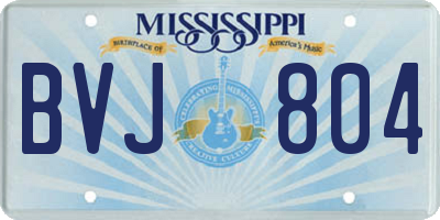 MS license plate BVJ804