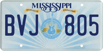MS license plate BVJ805