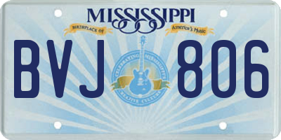 MS license plate BVJ806
